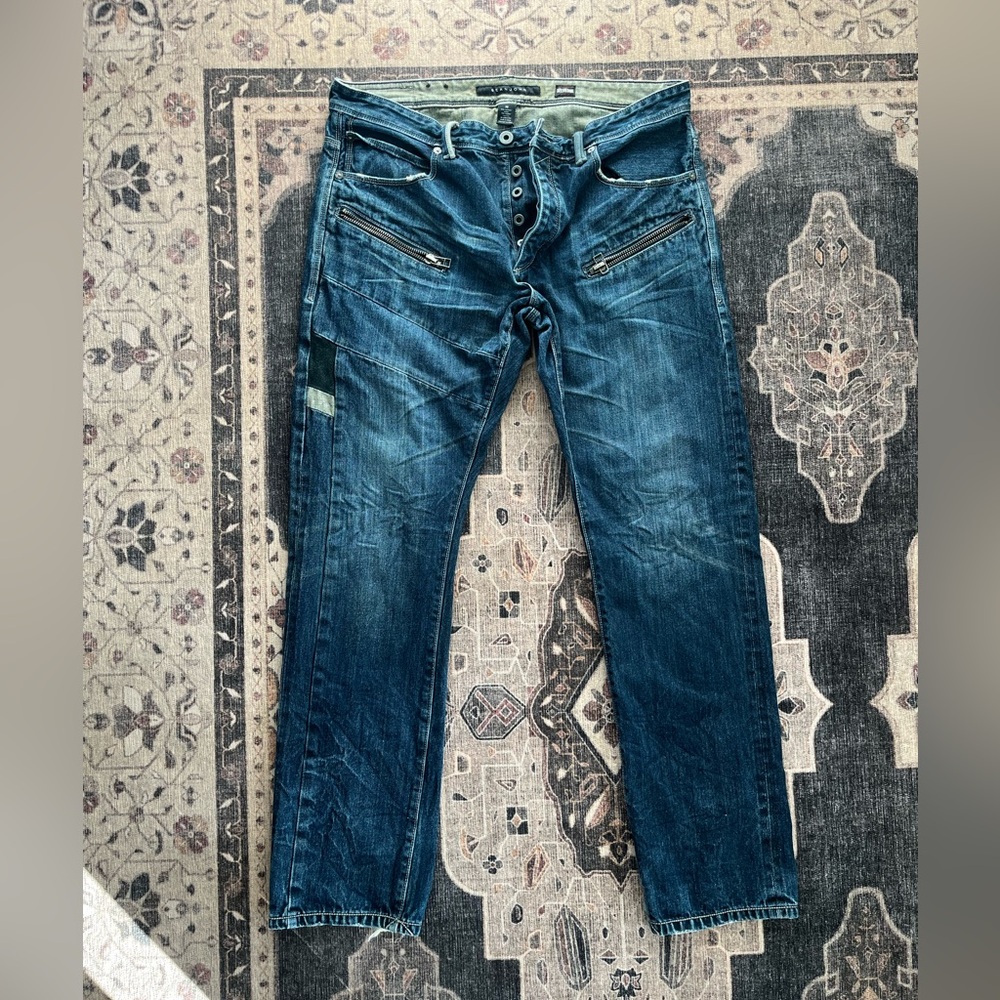 Sean John Relaxed Fit Selvedge Blue Jeans